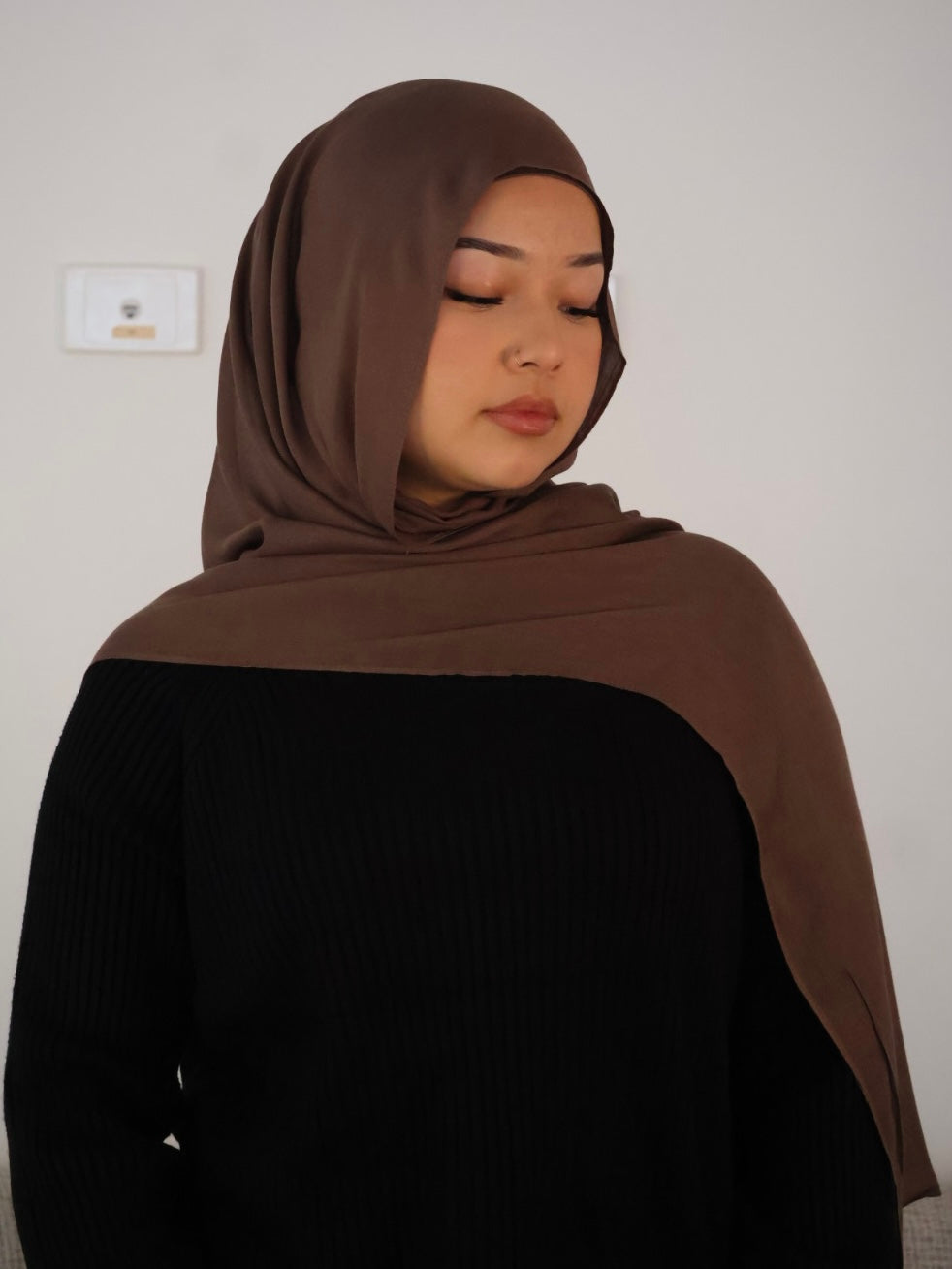 Brown Modal Hijab Set
