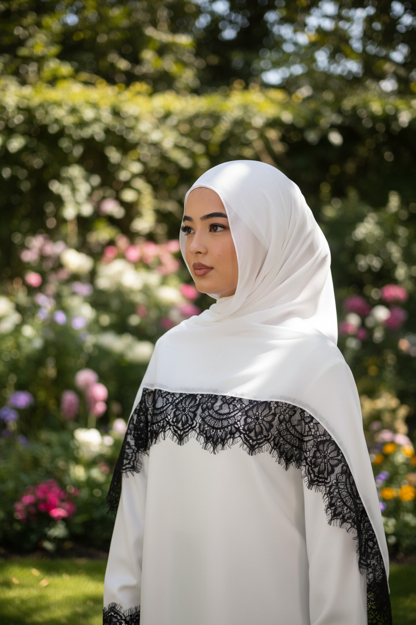 White Lace Top - Garden Setting
